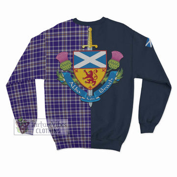 Ochterlony Tartan Sweatshirt Alba with Scottish Lion Royal Arm Half Style