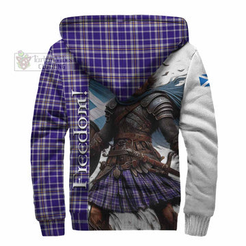 Ochterlony Crest Tartan Sherpa Hoodie Inspired by the Freedom of Scottish Warrior