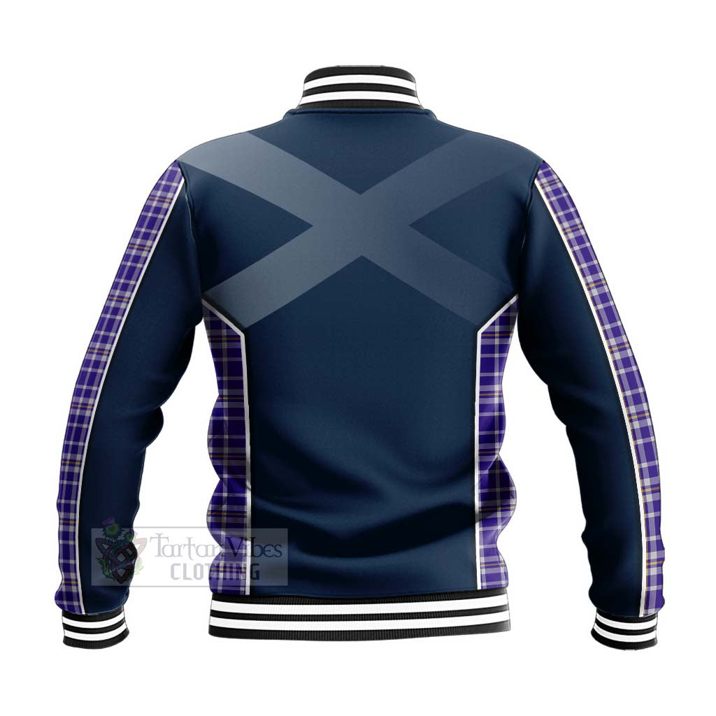 Tartan Vibes Clothing Ochterlony Tartan Baseball Jacket with Family Crest and Scottish Thistle Vibes Sport Style