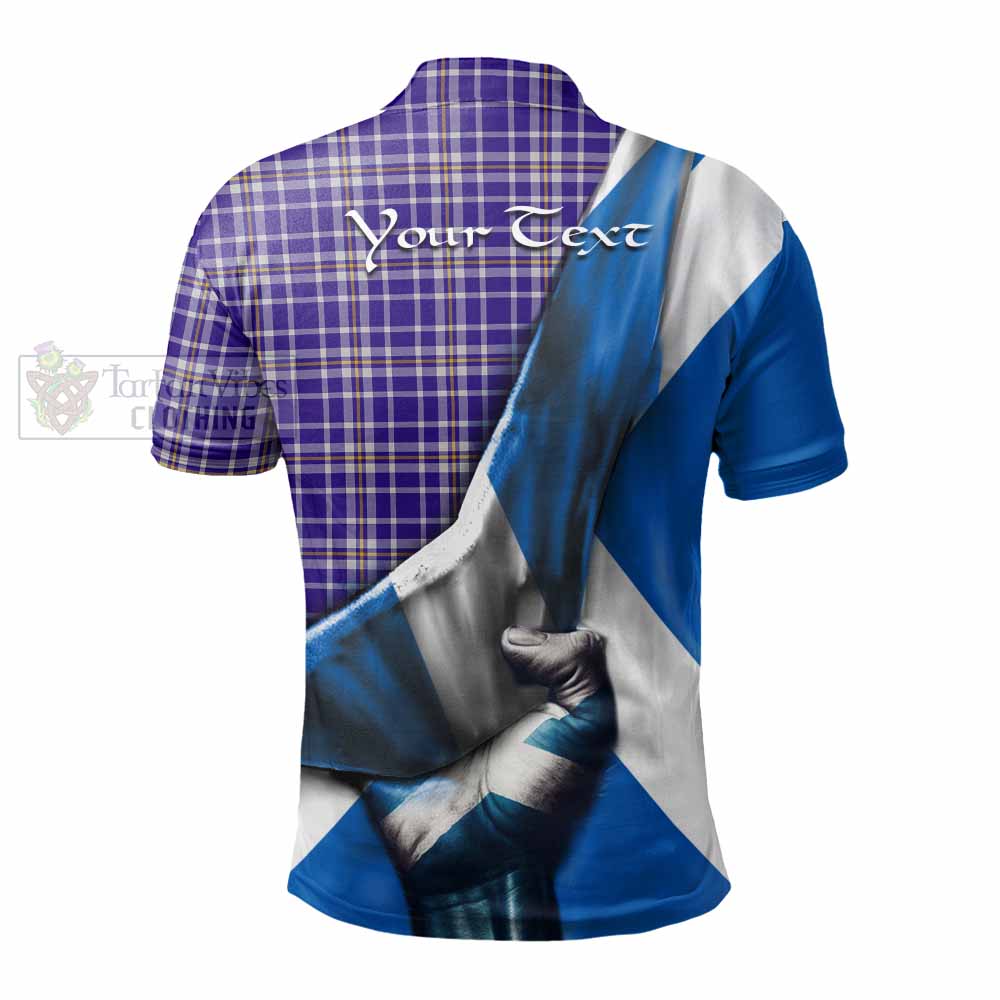 Tartan Vibes Clothing Ochterlony Tartan Polo Shirt with Family Crest Scotland Patriotic Style