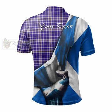 Ochterlony Tartan Polo Shirt with Family Crest Scotland Patriotic Style