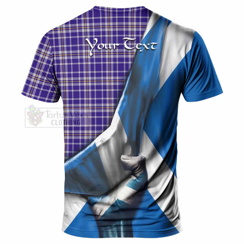 Tartan Vibes Clothing Ochterlony Tartan T-Shirt with Family Crest Scotland Patriotic Style