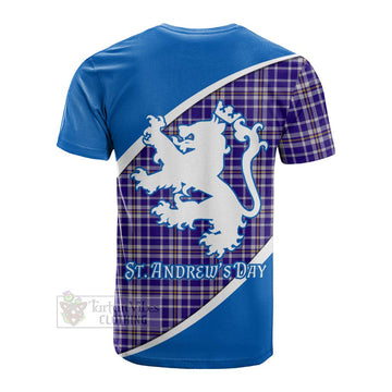 Ochterlony Family Crest Tartan Cotton T-shirt Celebrate Saint Andrew's Day in Style