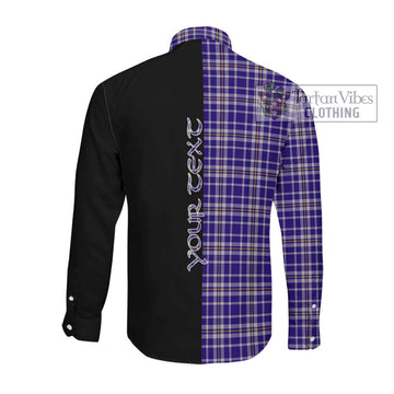 Ochterlony Tartan Long Sleeve Button Shirt with Family Crest and Half Of Me Style