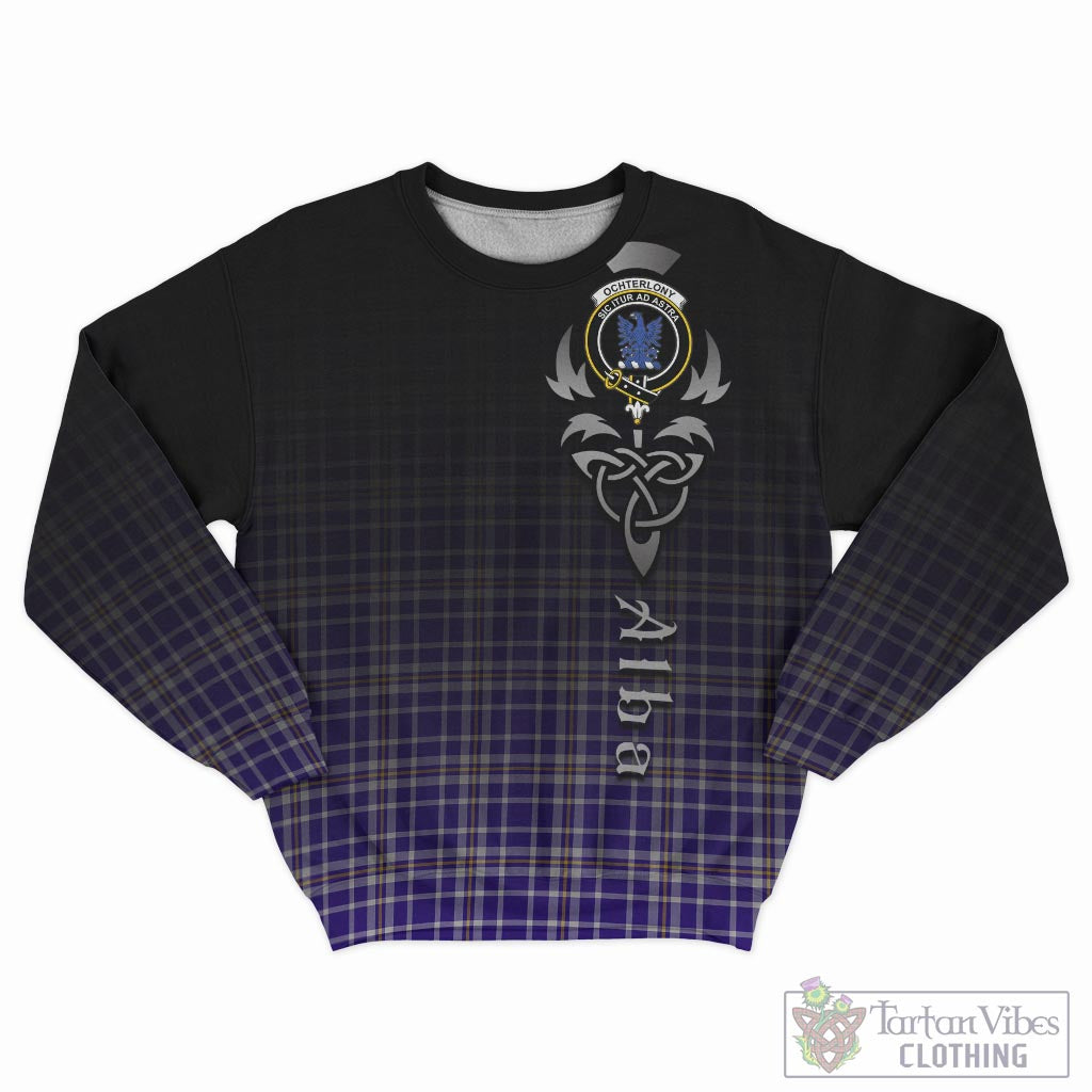 Tartan Vibes Clothing Ochterlony Tartan Sweatshirt Featuring Alba Gu Brath Family Crest Celtic Inspired