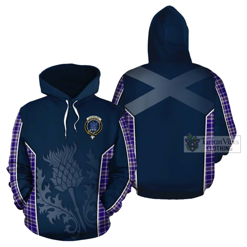 Tartan Vibes Clothing Ochterlony Tartan Cotton Hoodie with Family Crest and Scottish Thistle Vibes Sport Style