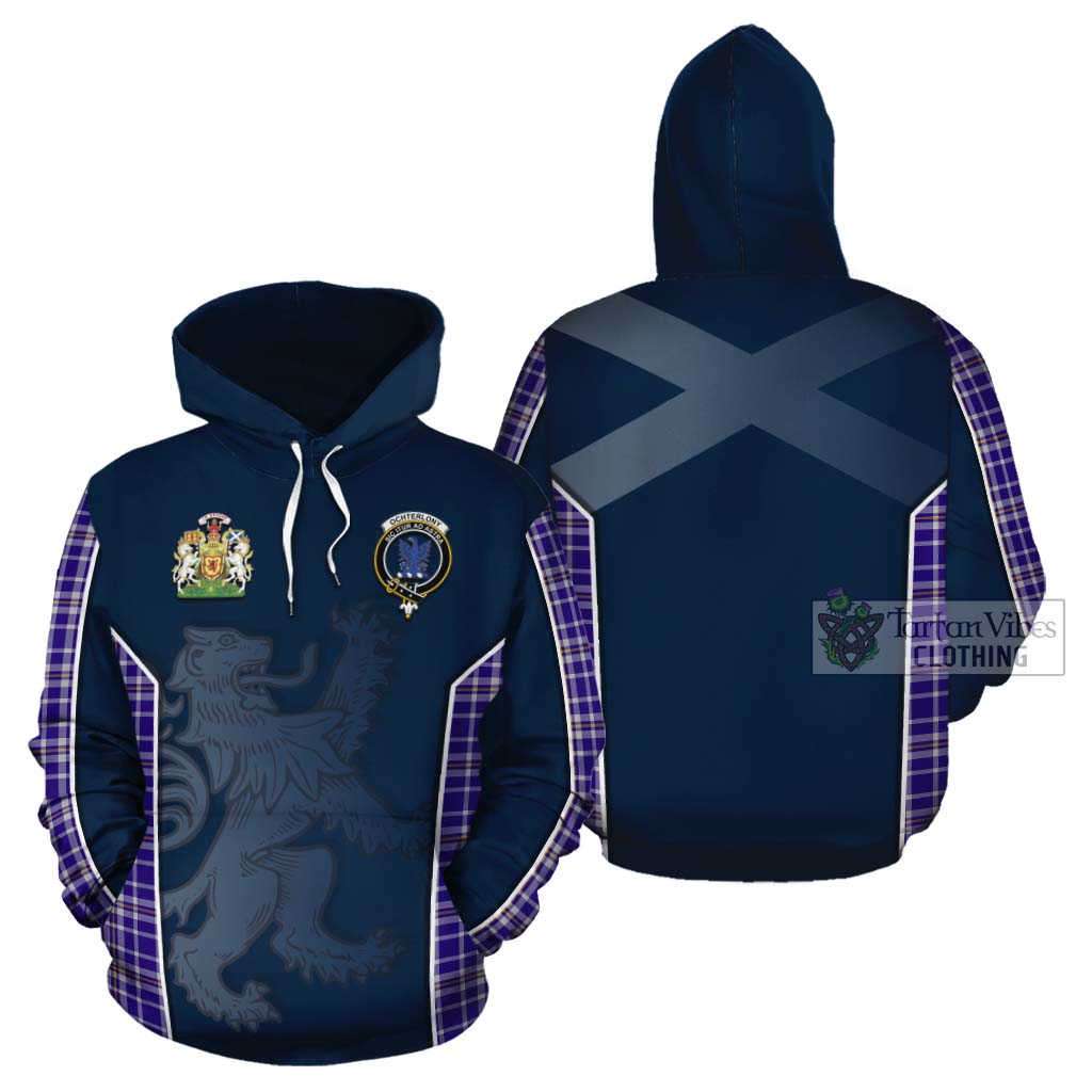 Tartan Vibes Clothing Ochterlony Tartan Cotton Hoodie with Family Crest and Lion Rampant Vibes Sport Style