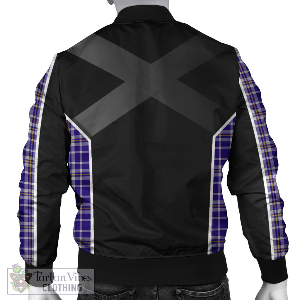 Tartan Vibes Clothing Ochterlony Tartan Bomber Jacket with Family Crest and Scottish Thistle Vibes Sport Style