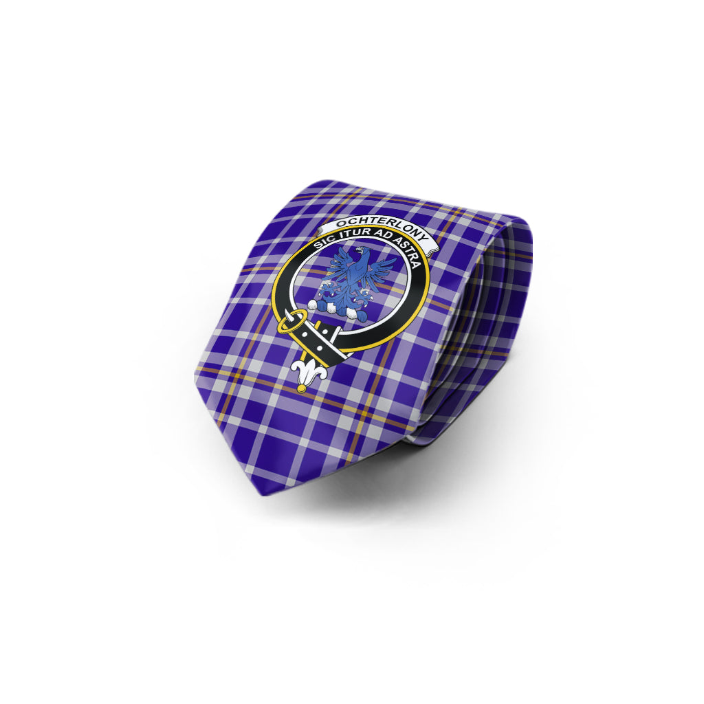 Ochterlony Tartan Classic Necktie with Family Crest - Tartan Vibes Clothing