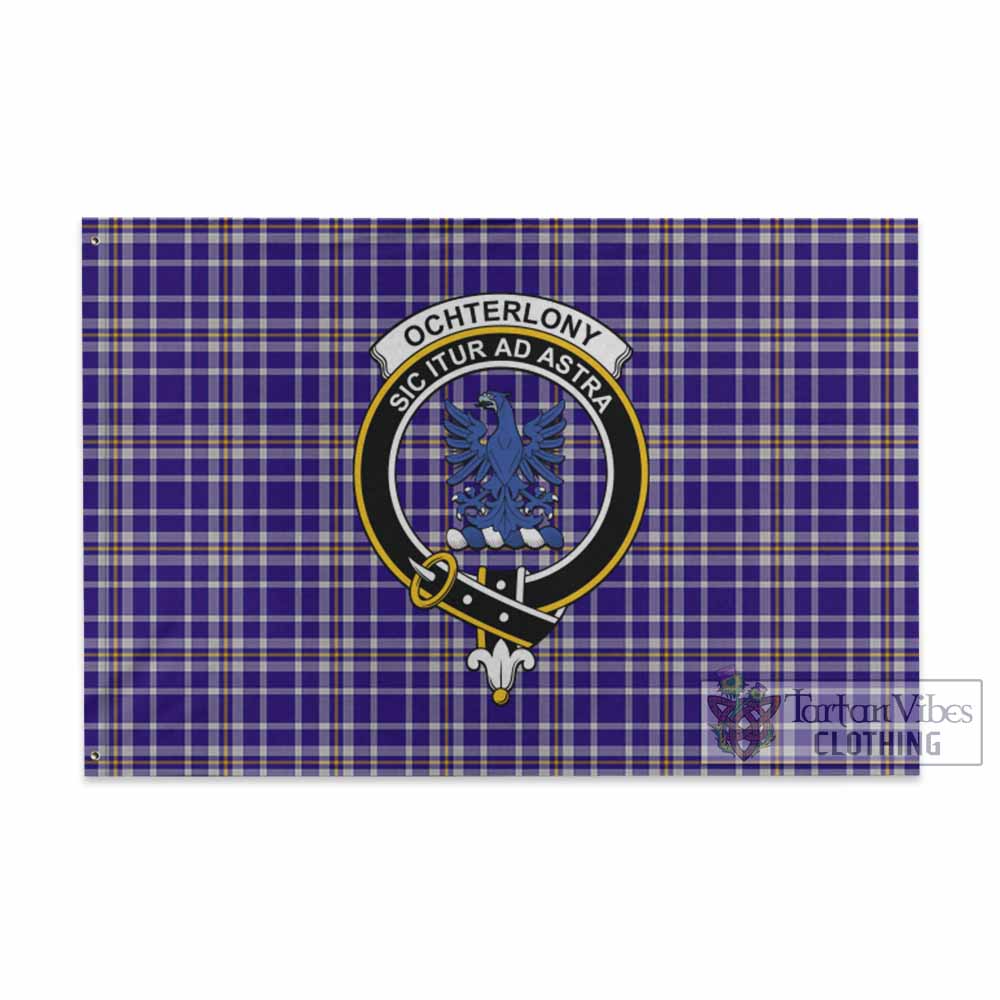 Tartan Vibes Clothing Ochterlony Tartan House Flag with Family Crest