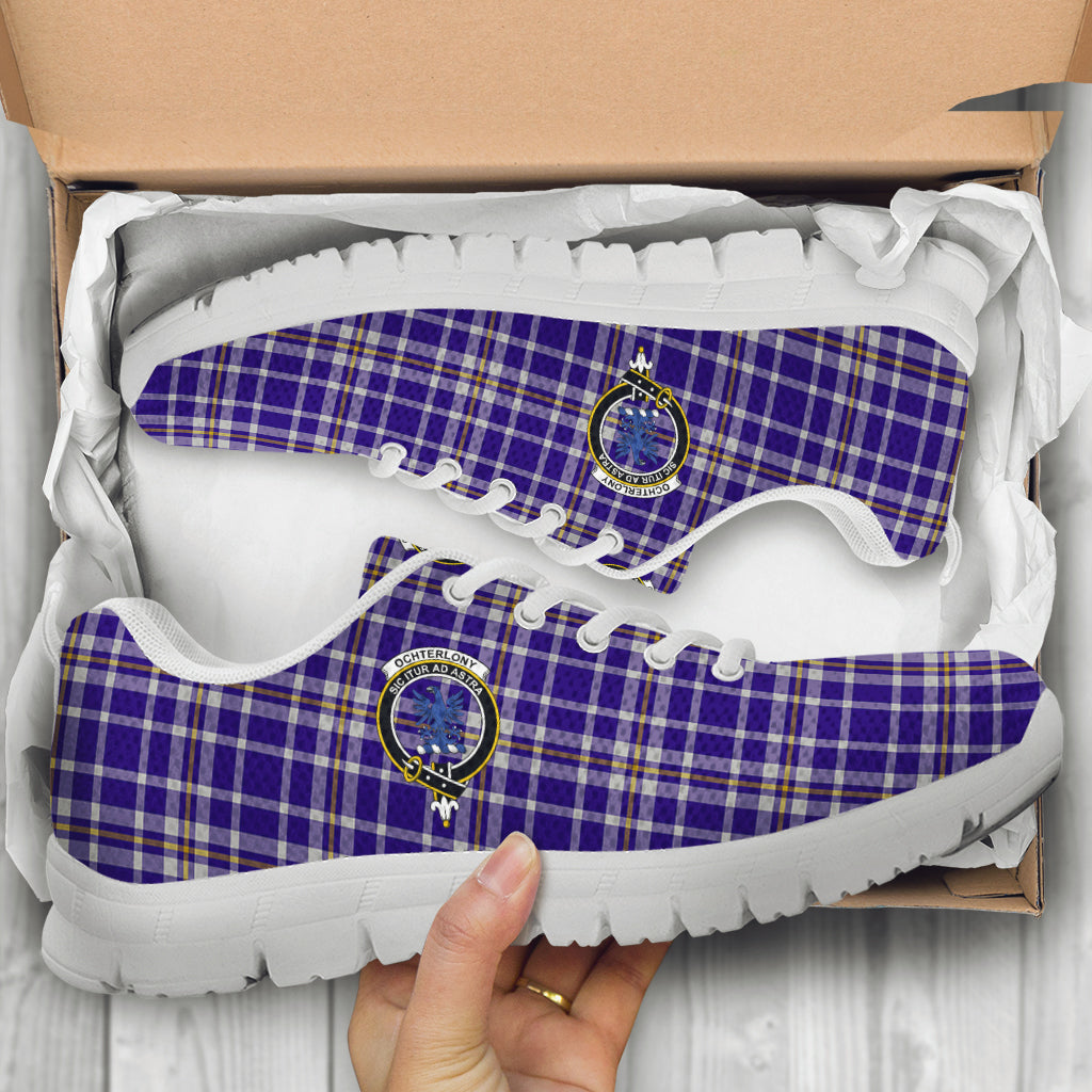 Ochterlony Tartan Sneakers with Family Crest - Tartan Vibes Clothing