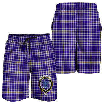 Ochterlony Tartan Mens Shorts with Family Crest