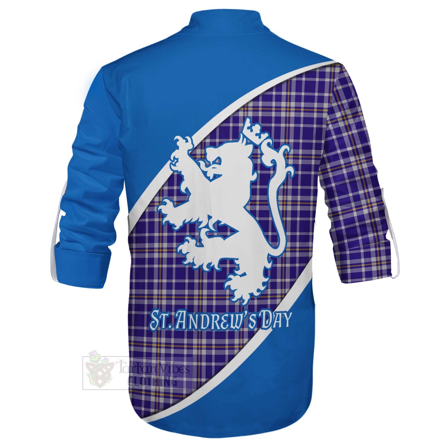 Tartan Vibes Clothing Ochterlony Family Crest Tartan Ghillie Kilt Shirt Celebrate Saint Andrew's Day in Style