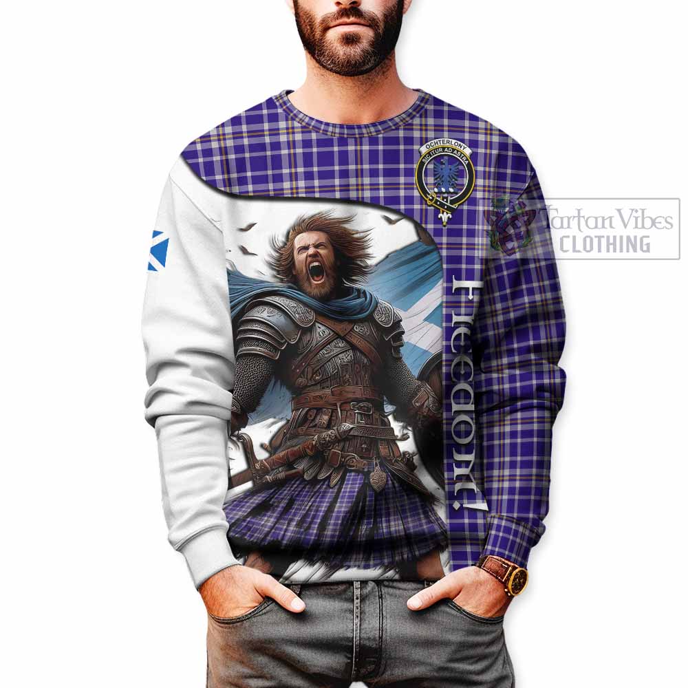 Tartan Vibes Clothing Ochterlony Crest Tartan Sweatshirt Inspired by the Freedom of Scottish Warrior