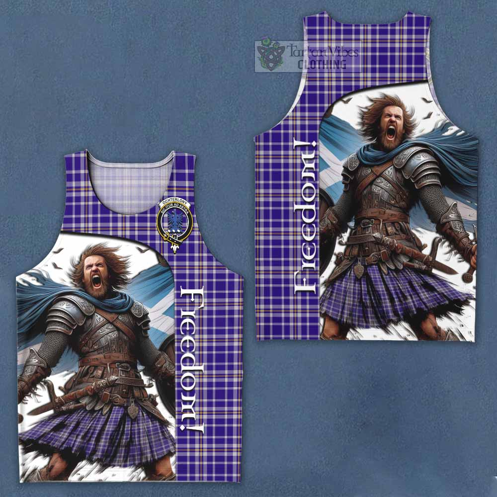 Tartan Vibes Clothing Ochterlony Crest Tartan Men's Tank Top Inspired by the Freedom of Scottish Warrior