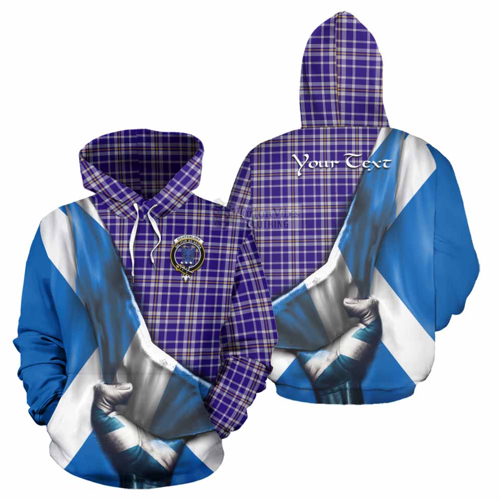 Tartan Vibes Clothing Ochterlony Tartan Hoodie with Family Crest Scotland Patriotic Style