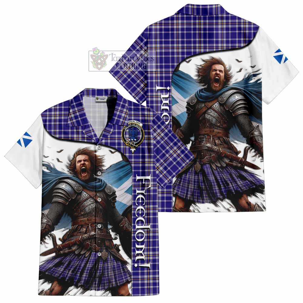 Tartan Vibes Clothing Ochterlony Crest Tartan Short Sleeve Button Shirt Inspired by the Freedom of Scottish Warrior