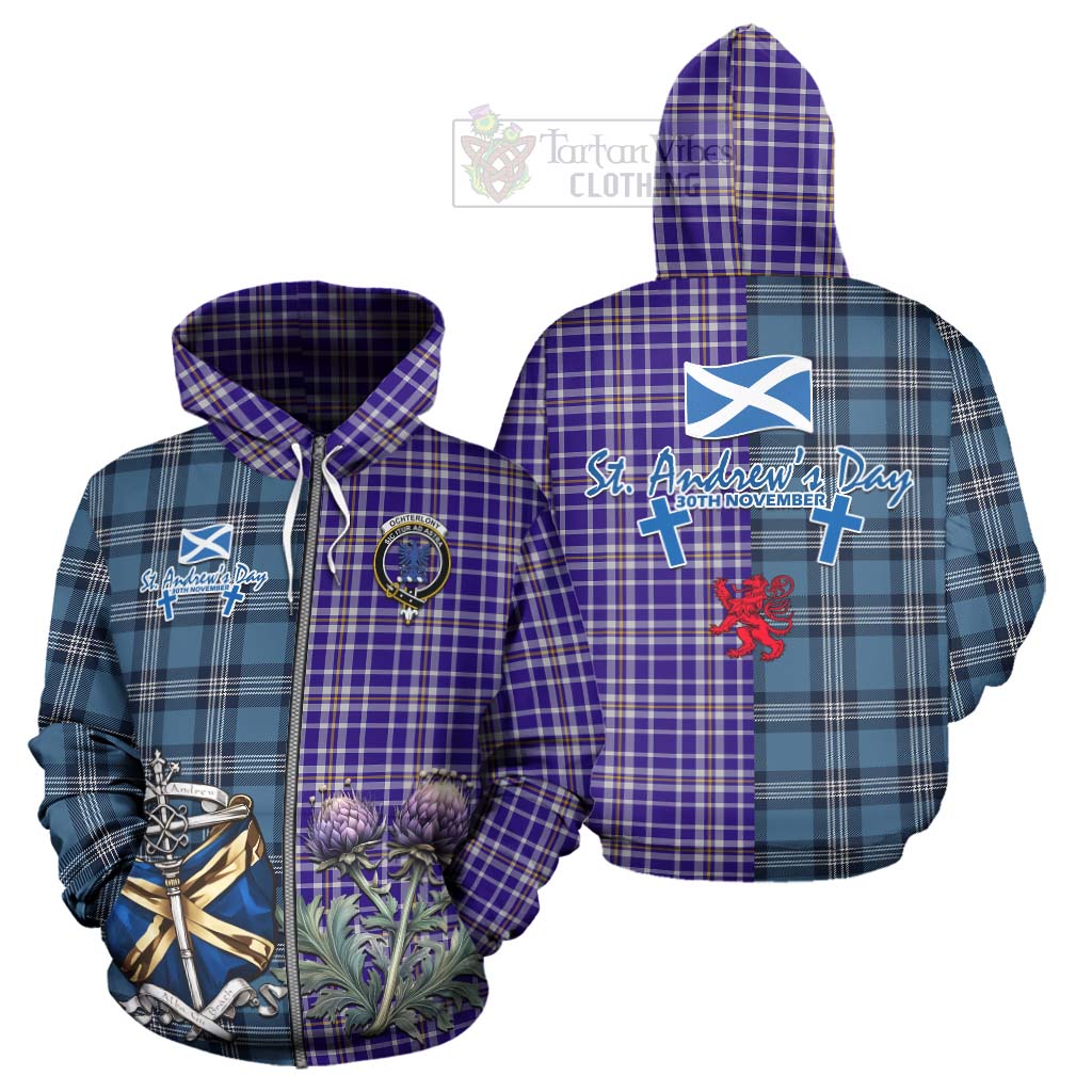 Tartan Vibes Clothing Ochterlony Tartan Hoodie Happy St. Andrew's Day Half Tartan Style