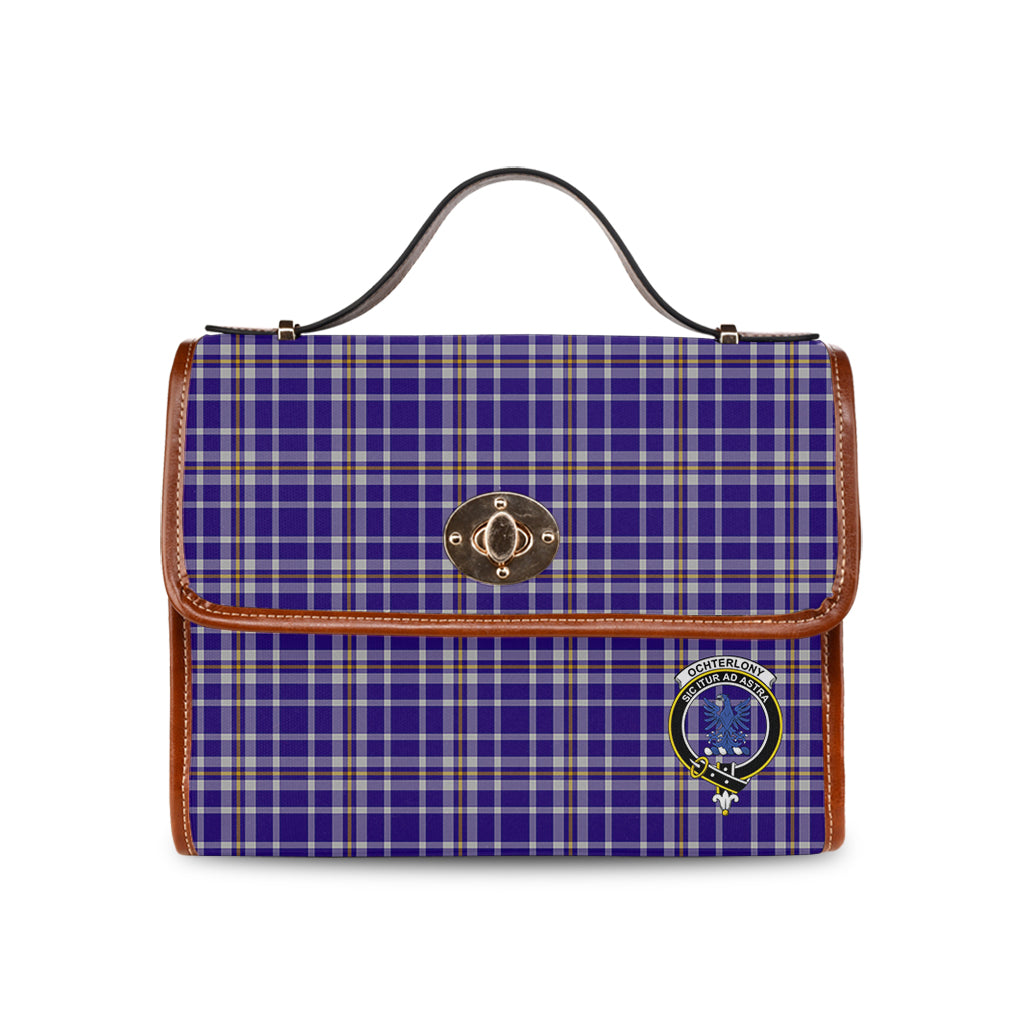 ochterlony-tartan-leather-strap-waterproof-canvas-bag-with-family-crest