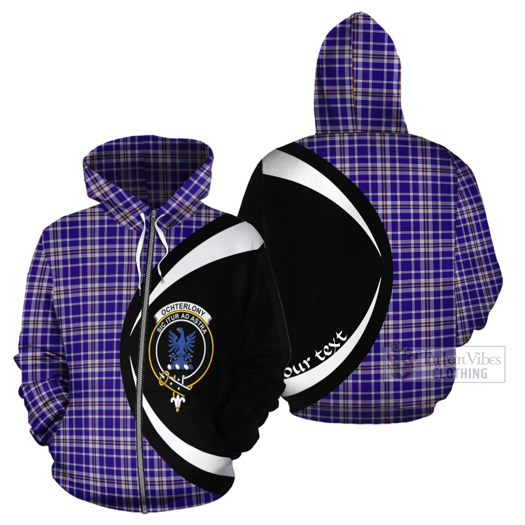 Tartan Vibes Clothing Ochterlony Tartan Cotton Hoodie with Family Crest Circle Style