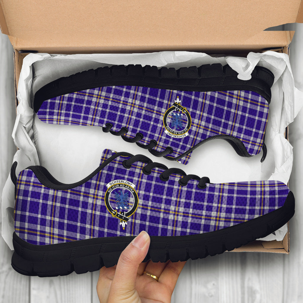 Ochterlony Tartan Sneakers with Family Crest - Tartan Vibes Clothing