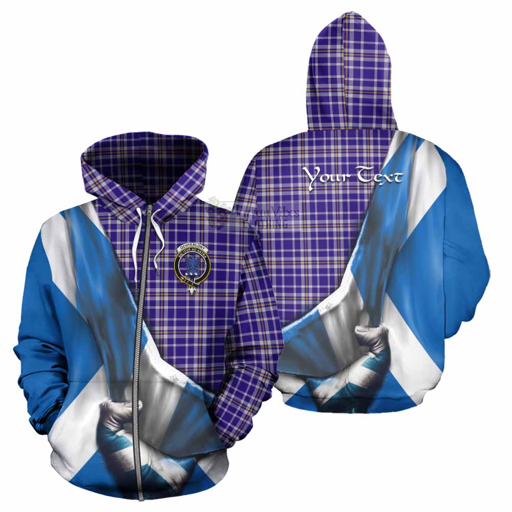 Tartan Vibes Clothing Ochterlony Tartan Hoodie with Family Crest Scotland Patriotic Style