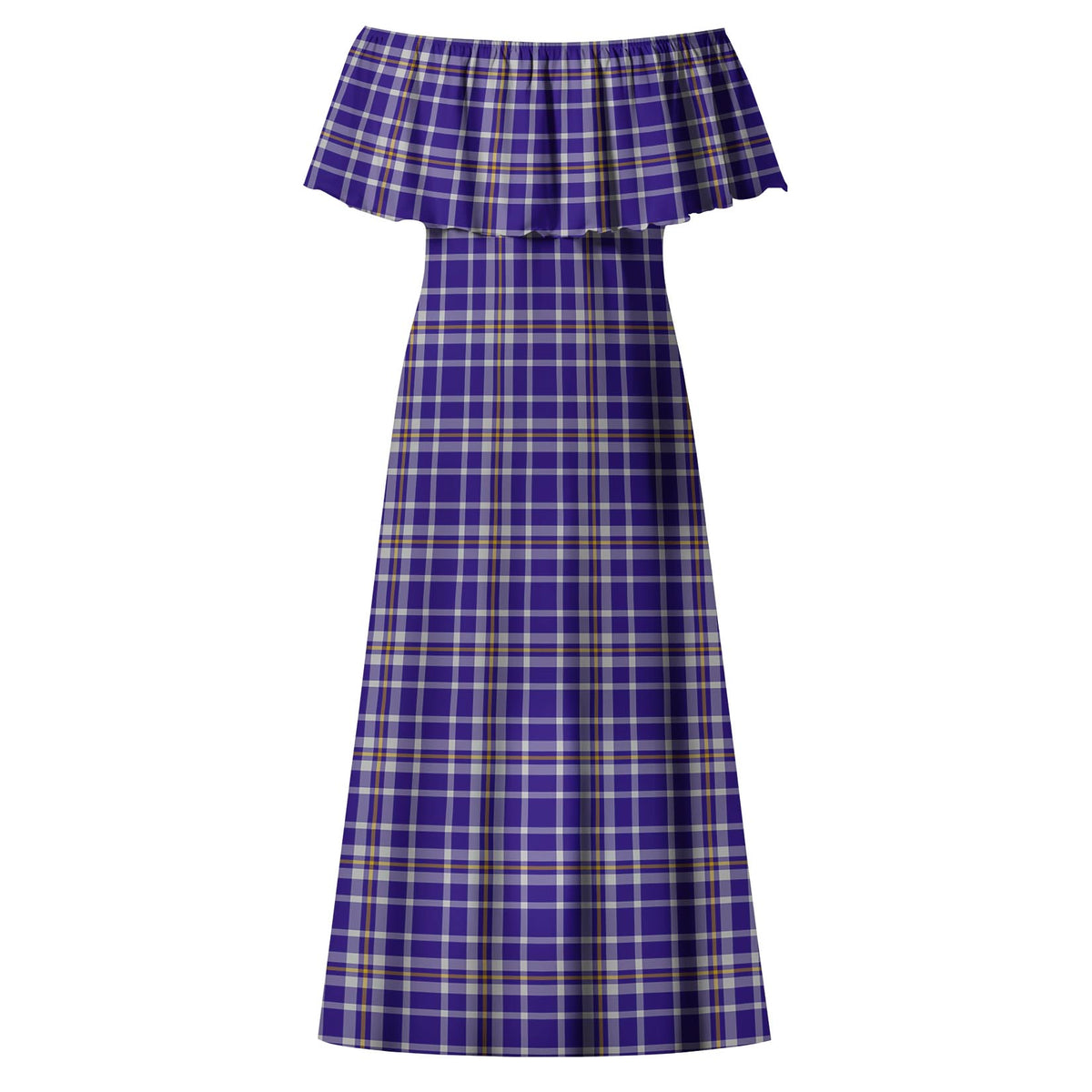 Ochterlony Tartan Off Shoulder Long Dress - Tartan Vibes Clothing