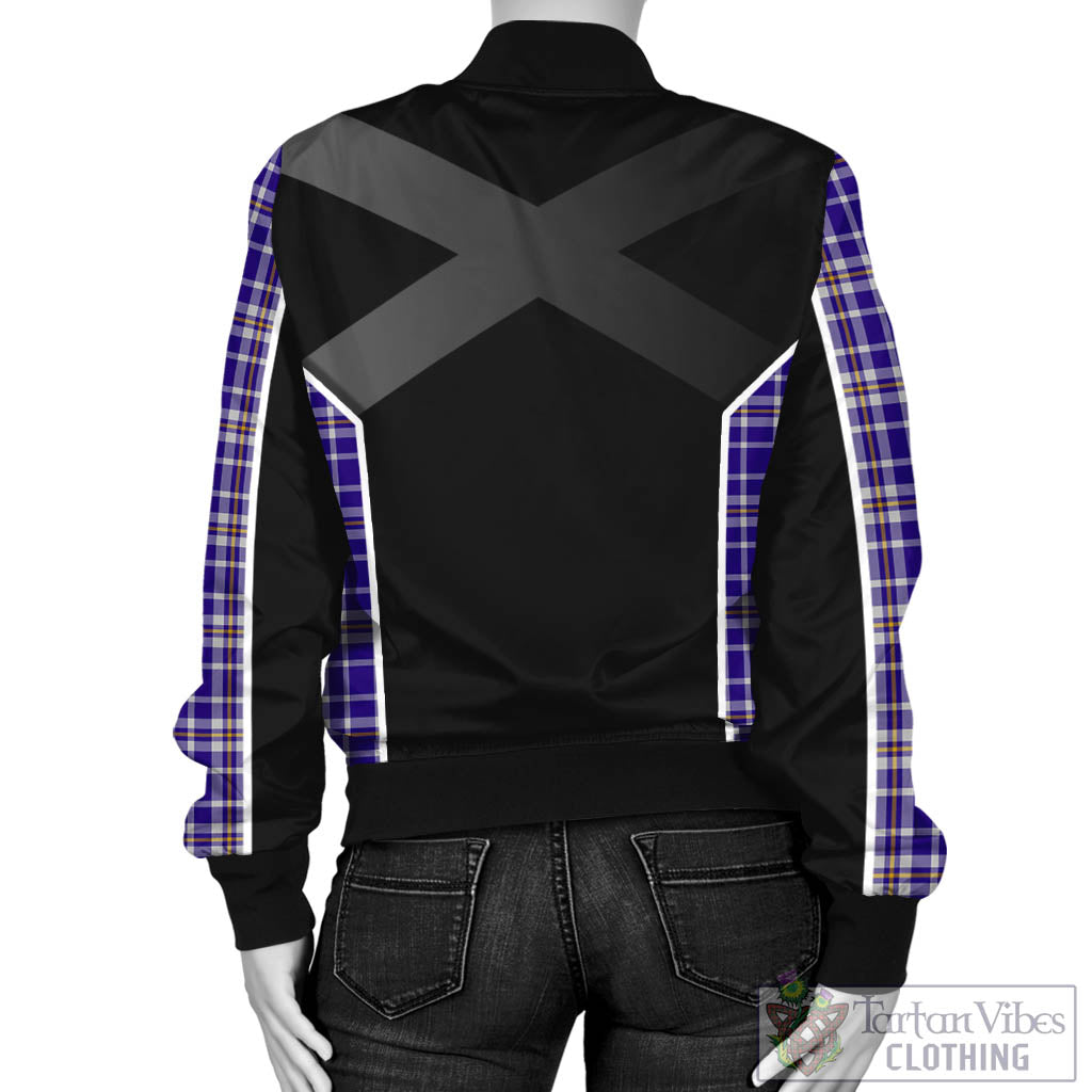 Tartan Vibes Clothing Ochterlony Tartan Bomber Jacket with Family Crest and Scottish Thistle Vibes Sport Style