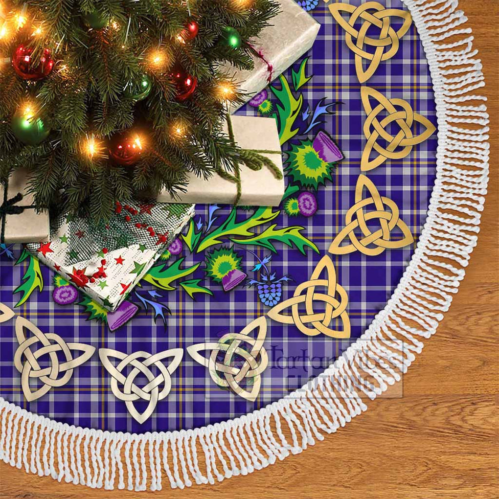 Ochterlony Tartan Christmas Tree Skirt with Thistle Celtic Knot Style - Tartan Vibes Clothing