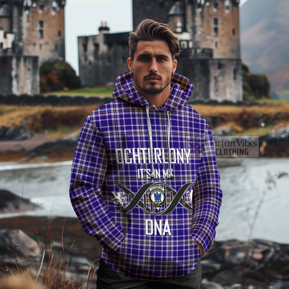 Tartan Vibes Clothing Ochterlony Tartan Cotton Hoodie with Family Crest DNA In Me Style