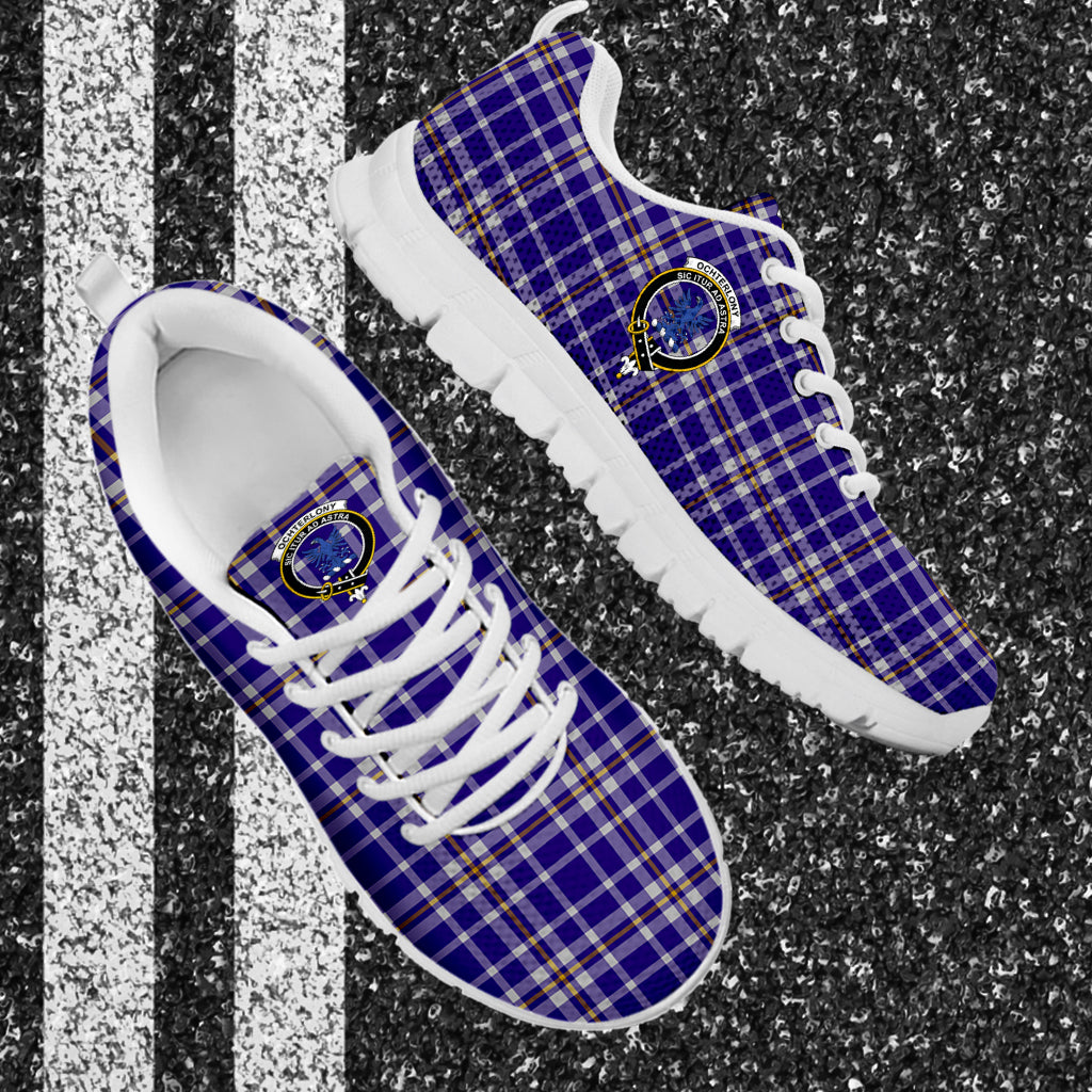 Ochterlony Tartan Sneakers with Family Crest - Tartan Vibes Clothing