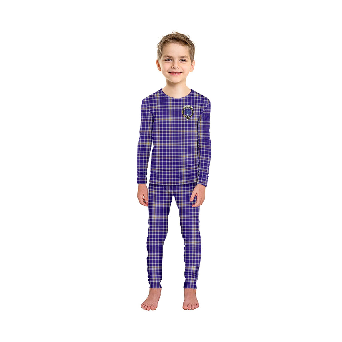 Ochterlony Tartan Pajamas Family Set with Family Crest - Tartan Vibes Clothing