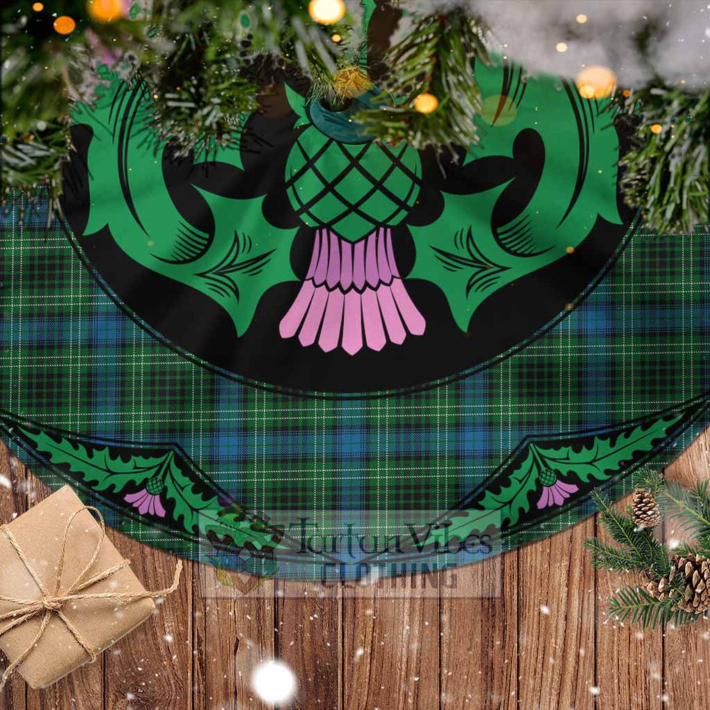 Tartan Vibes Clothing O'Connor Tartan Christmas Tree Skirt Scottish Thistle Style