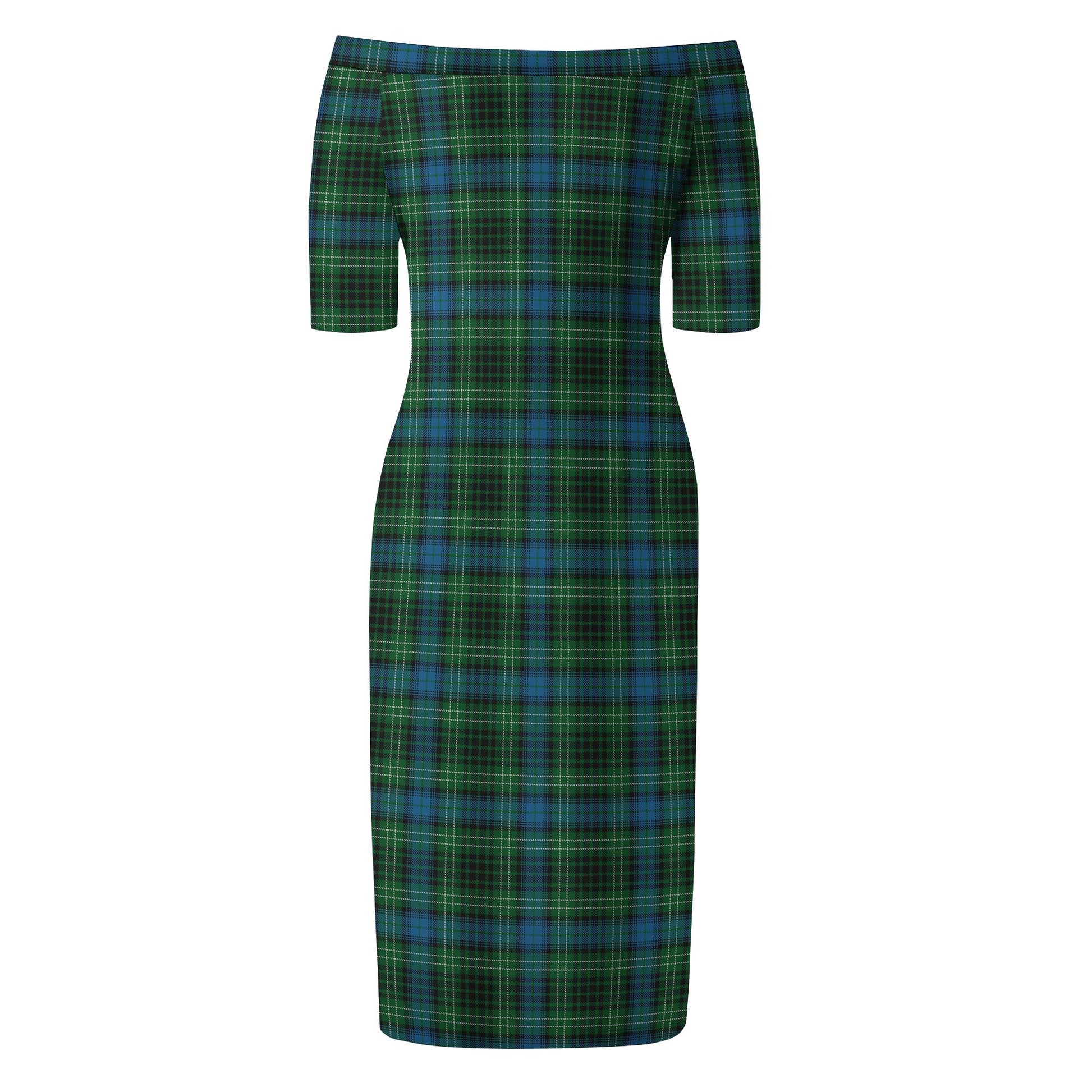 O'Connor Tartan Off Shoulder Lady Dress - Tartanvibesclothing