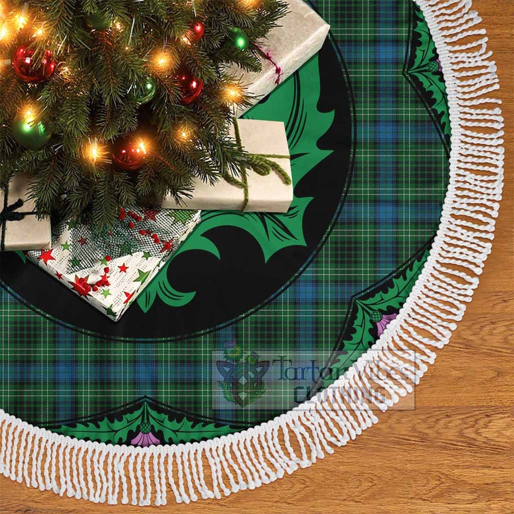 Tartan Vibes Clothing O'Connor Tartan Christmas Tree Skirt Scottish Thistle Style