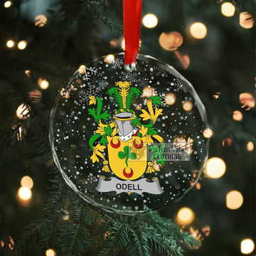 Odell Irish Clan Christmas Glass Ornament with Coat of Arms - 2D-tartanvibesclothing