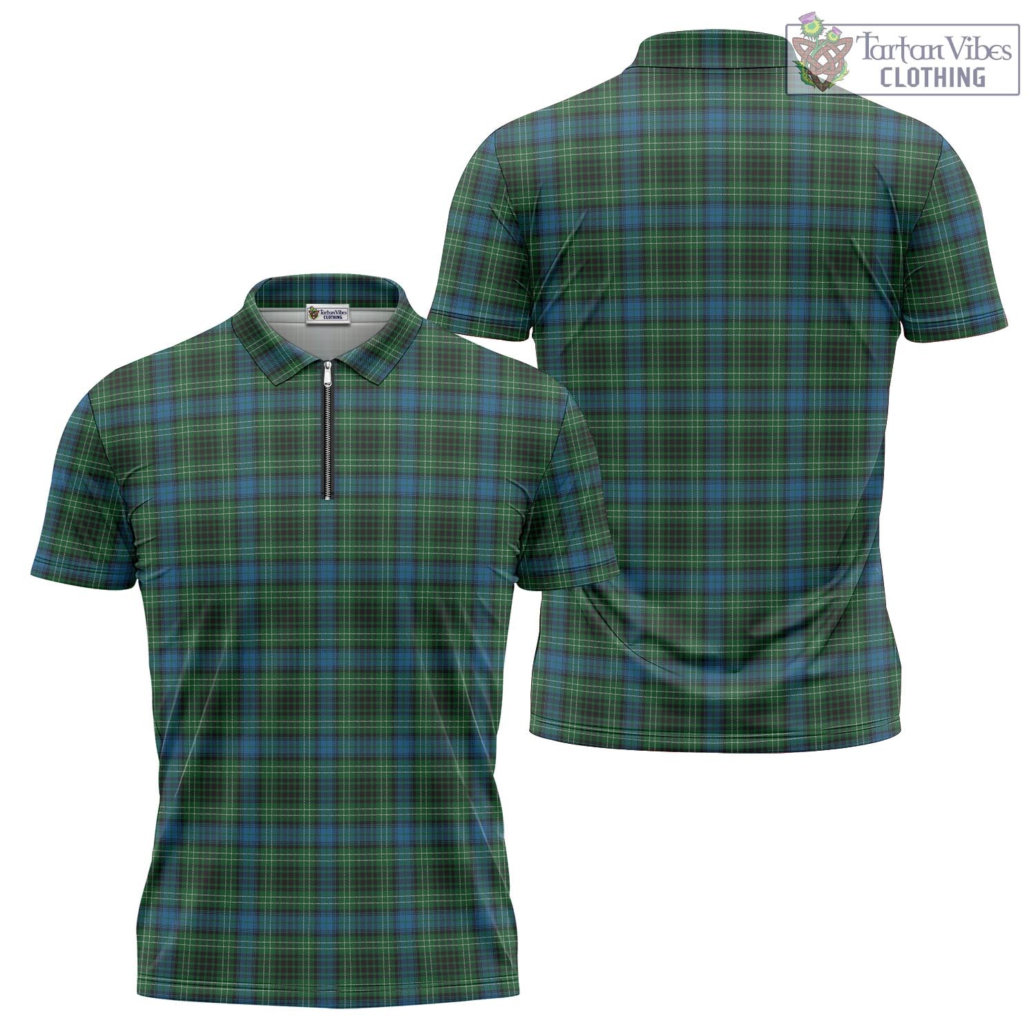 Tartan Vibes Clothing O'Donohue Tartan Zipper Polo Shirt