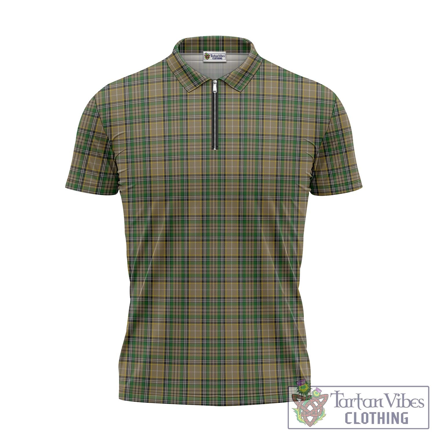 Tartan Vibes Clothing O'Farrell Tartan Zipper Polo Shirt