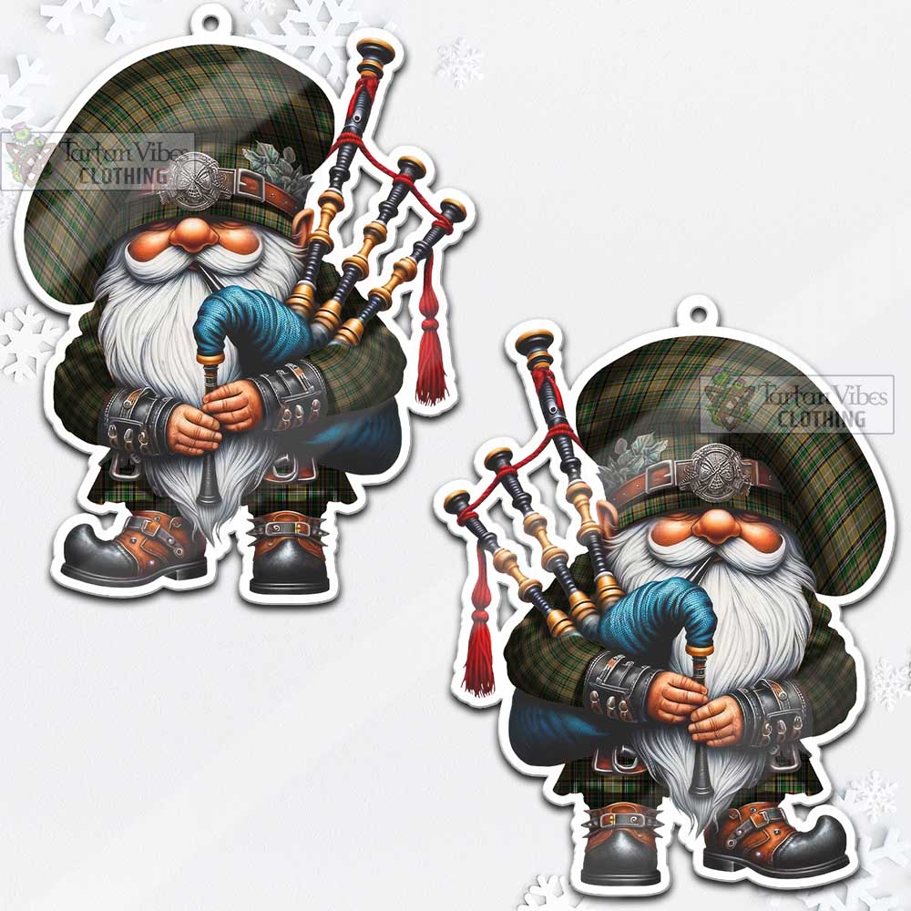 Tartan Vibes Clothing O'Farrell Tartan Badpiper Gnome Christmas Ornament