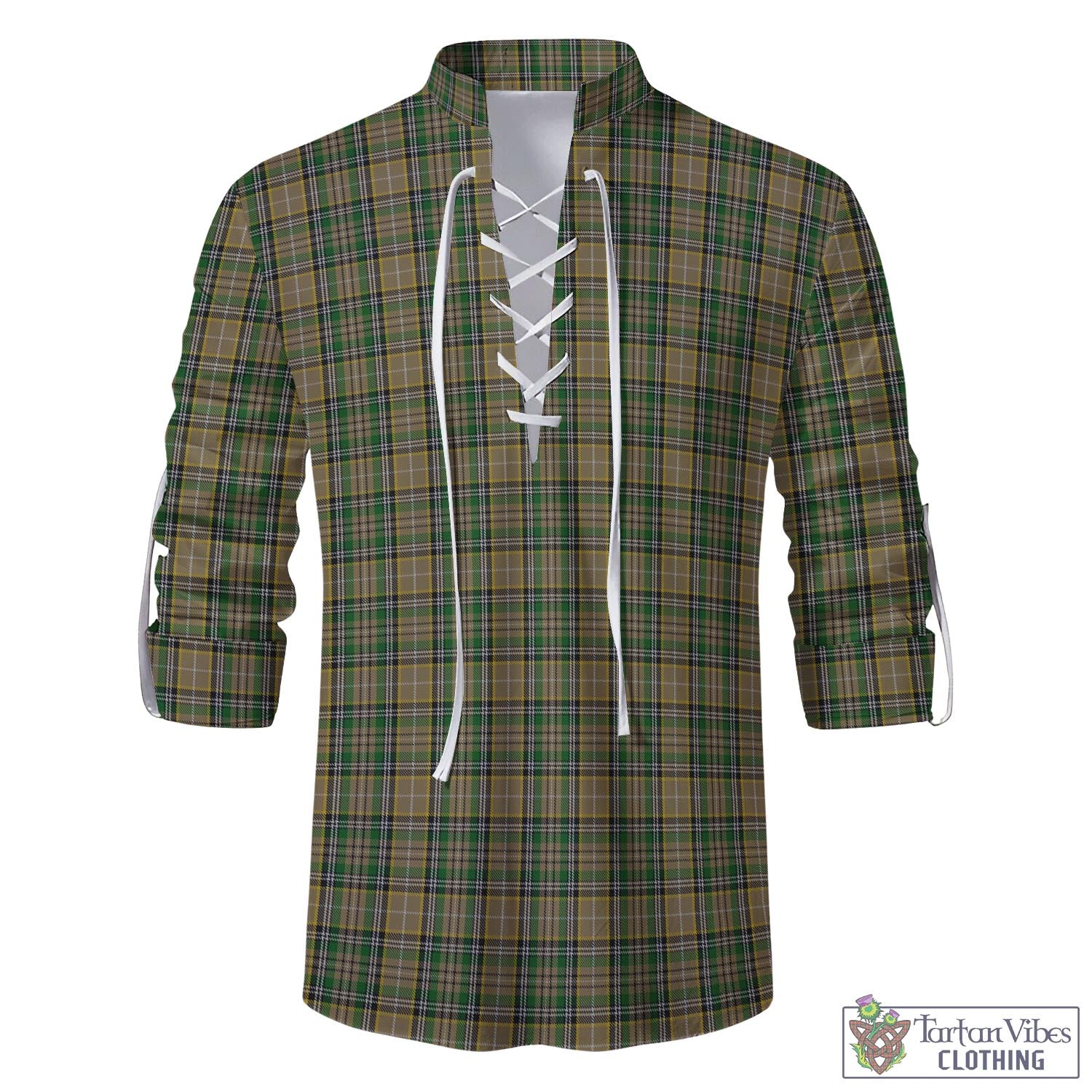Tartan Vibes Clothing O'Farrell Tartan Men's Scottish Traditional Jacobite Ghillie Kilt Shirt