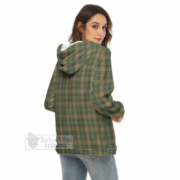 O'Farrell Tartan Women's Borg Fleece Hoodie with Half Zip - Tartan Vibes Clothing