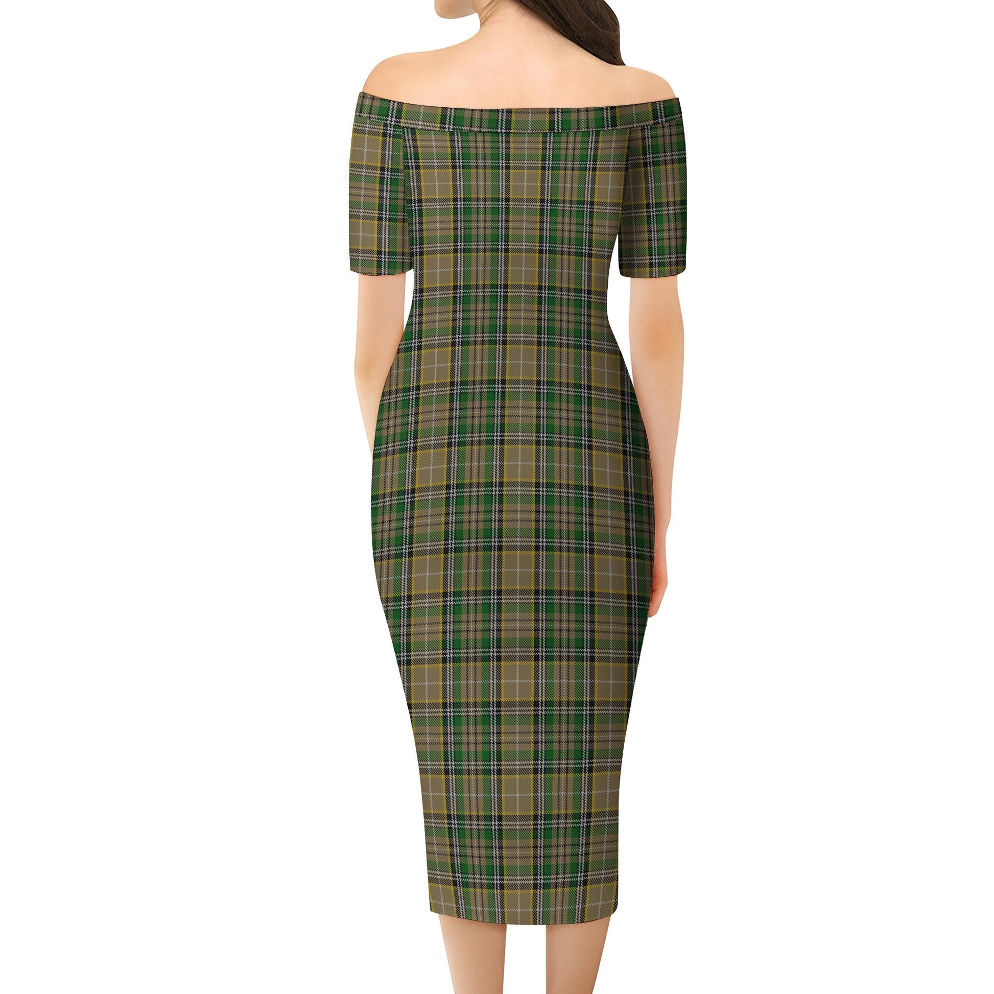 O'Farrell Tartan Off Shoulder Lady Dress - Tartanvibesclothing