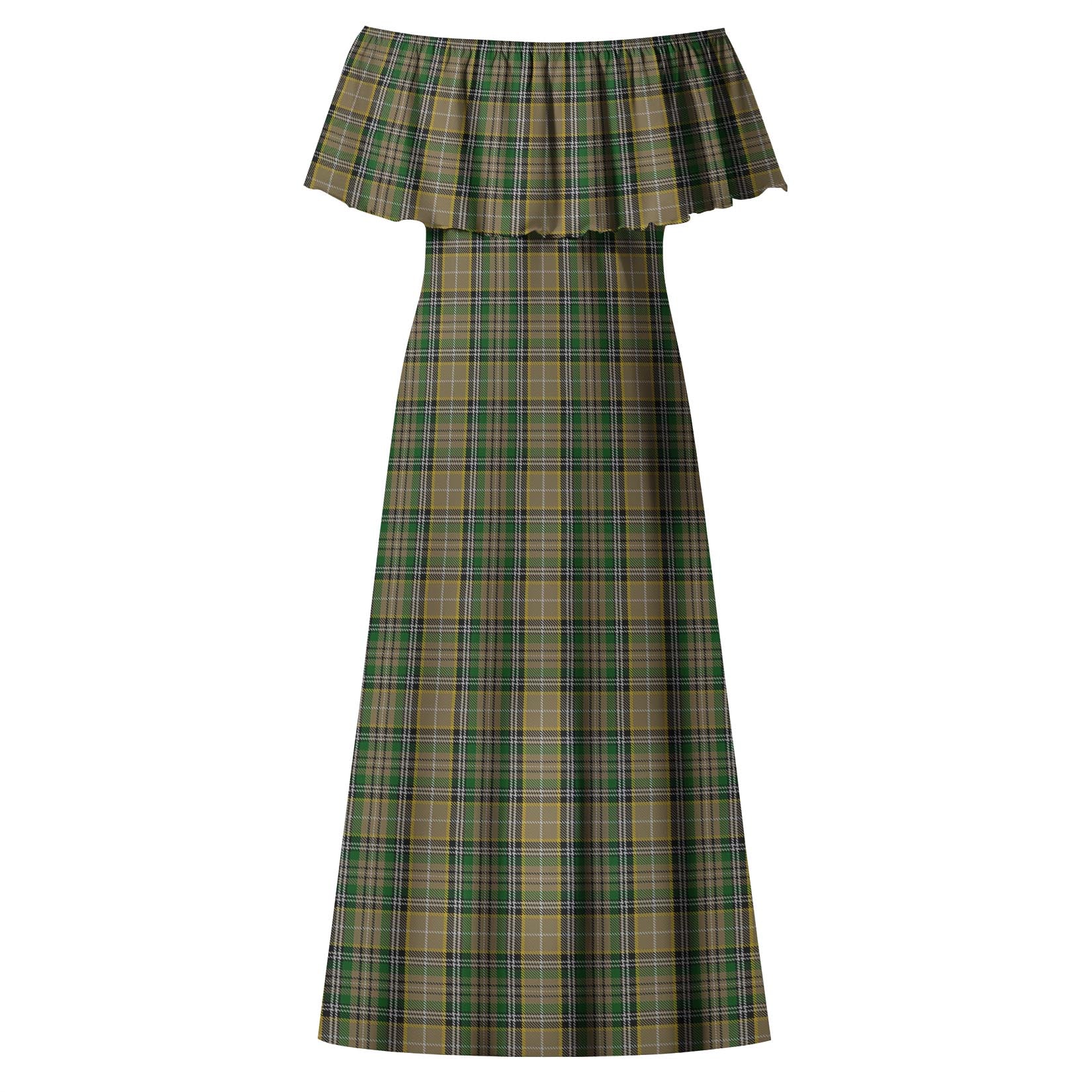 O'Farrell Tartan Off Shoulder Long Dress - Tartanvibesclothing