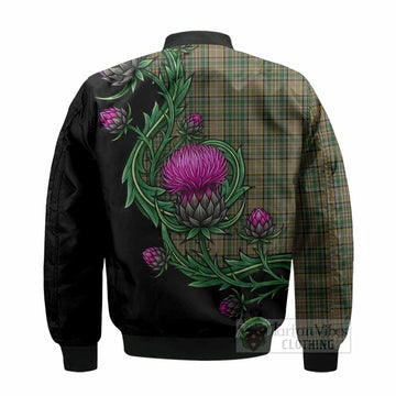 O'Farrell Tartan Bomber Jacket Resilient Scottish Thistle - Tartan Vibes Clothing