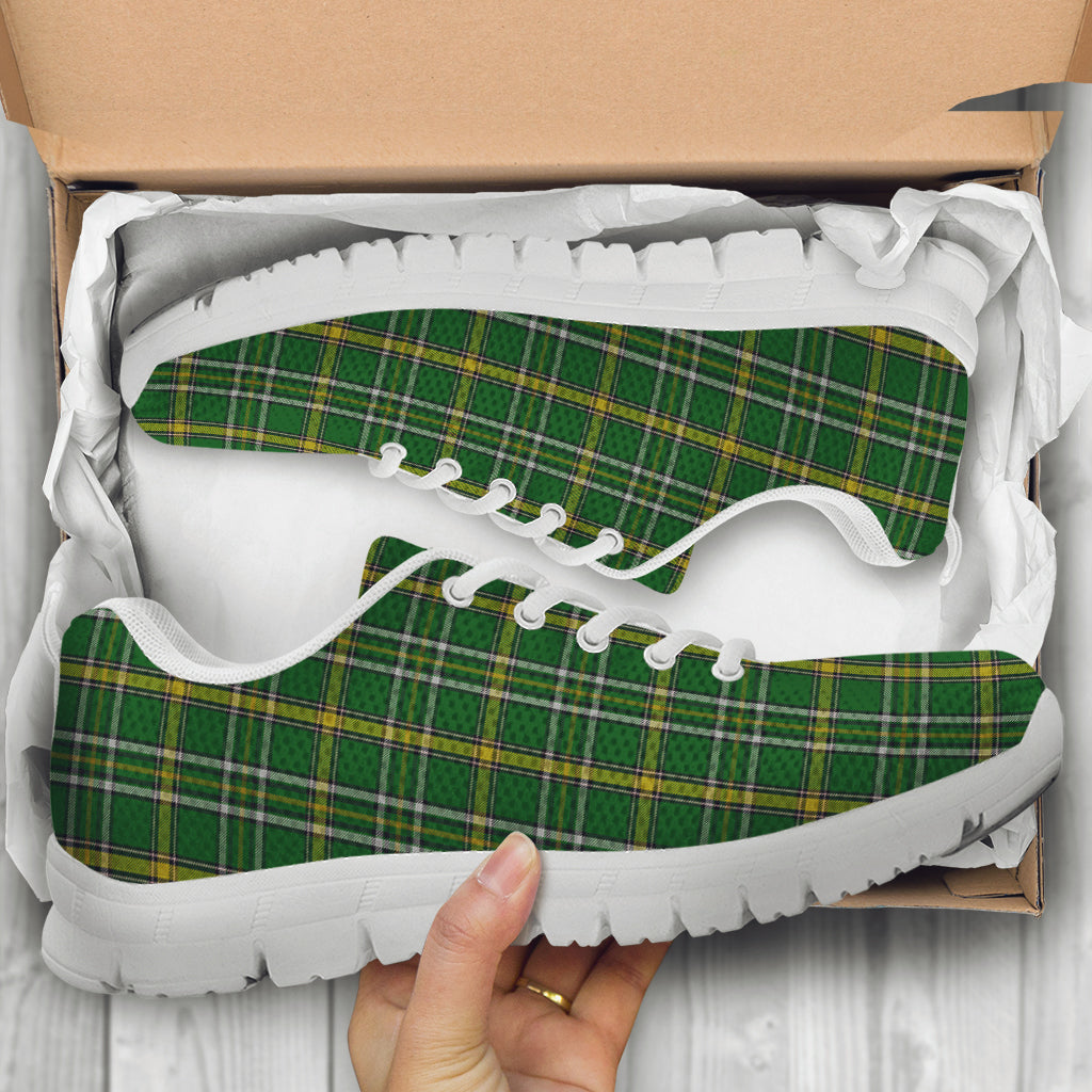 Offaly County Ireland Tartan Sneakers - Tartan Vibes Clothing