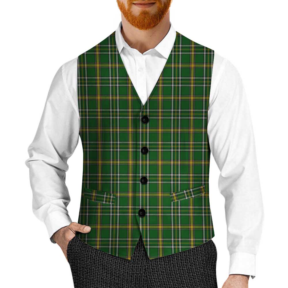 Tartan Vibes Clothing Offaly County Ireland Tartan Men's Sleeveless Suit Vest