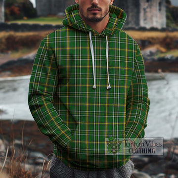 Offaly County Ireland Tartan Cotton Hoodie