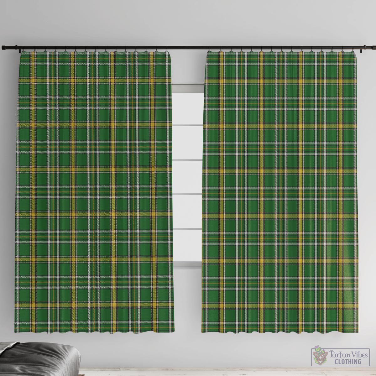 Offaly County Ireland Tartan Window Curtain