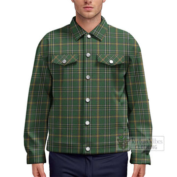 Offaly County Ireland Tartan Unisex Lapel Cotton Jacket