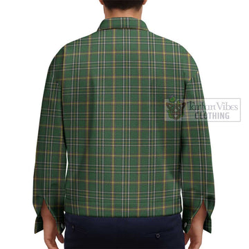 Offaly County Ireland Tartan Unisex Lapel Cotton Jacket